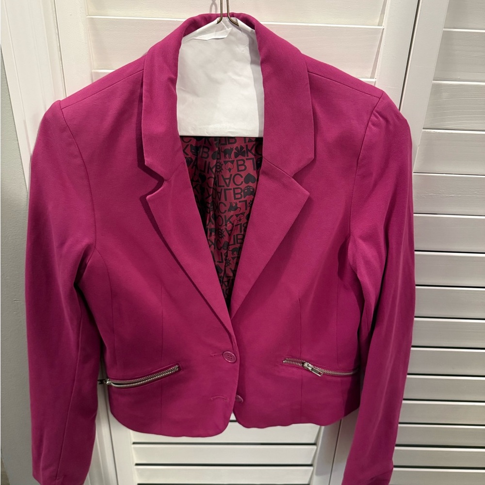 H&M Fuchsia Blazer with Zipper Accents
